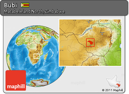 Physical Location Map of Bubi