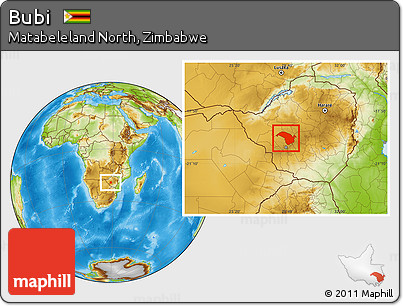 Physical Location Map of Bubi