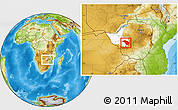 Physical Location Map of Bubi, highlighted parent region, within the entire country