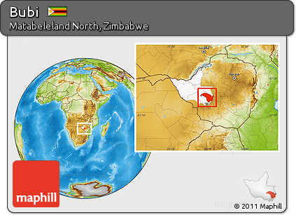 Physical Location Map of Bubi, highlighted parent region