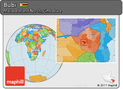 Political Location Map of Bubi, within the entire country