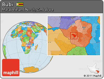 Political Location Map of Bubi