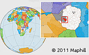 Political Location Map of Bubi, highlighted country, highlighted parent region
