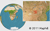 Satellite Location Map of Bubi, within the entire country
