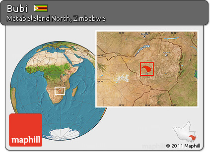 Satellite Location Map of Bubi