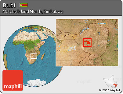 Satellite Location Map of Bubi