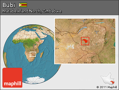 Satellite Location Map of Bubi