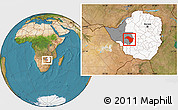Satellite Location Map of Bubi, highlighted country, highlighted parent region