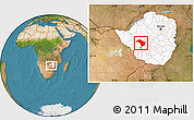 Satellite Location Map of Bubi, highlighted country