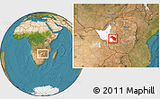 Satellite Location Map of Bubi, highlighted parent region, within the entire country
