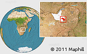 Satellite Location Map of Bubi, highlighted parent region