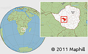 Savanna Style Location Map of Bubi, highlighted country