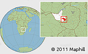 Savanna Style Location Map of Bubi, highlighted parent region