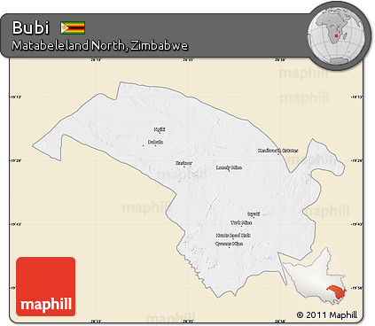 Classic Style Map of Bubi, single color outside