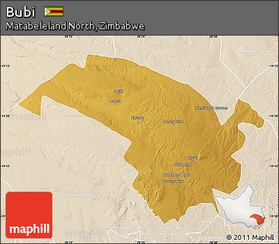 Physical Map of Bubi, lighten