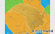 Physical Map of Bubi, political outside
