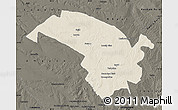 Shaded Relief Map of Bubi, darken