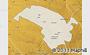 Shaded Relief Map of Bubi, physical outside