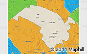 Shaded Relief Map of Bubi, political outside