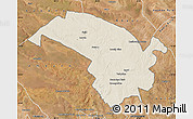 Shaded Relief Map of Bubi, satellite outside