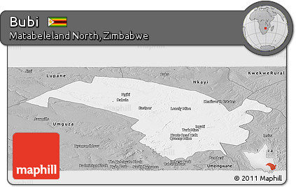 Gray Panoramic Map of Bubi