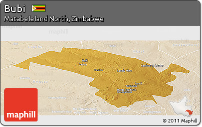 Physical Panoramic Map of Bubi, lighten