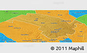 Physical Panoramic Map of Bubi, political outside