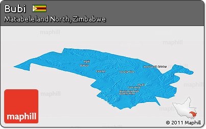 Political Panoramic Map of Bubi, cropped outside