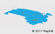 Political Panoramic Map of Bubi, cropped outside