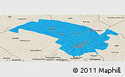 Political Panoramic Map of Bubi, shaded relief outside