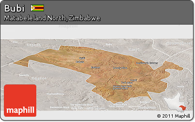 Satellite Panoramic Map of Bubi, lighten, semi-desaturated