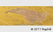 Satellite Panoramic Map of Bubi, physical outside