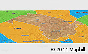 Satellite Panoramic Map of Bubi, political outside
