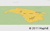 Savanna Style Panoramic Map of Bubi, single color outside