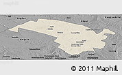 Shaded Relief Panoramic Map of Bubi, darken, desaturated