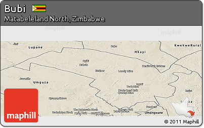 Shaded Relief Panoramic Map of Bubi