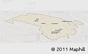 Shaded Relief Panoramic Map of Bubi, lighten, semi-desaturated