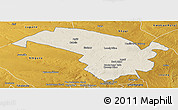 Shaded Relief Panoramic Map of Bubi, physical outside