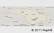 Shaded Relief Panoramic Map of Bubi, semi-desaturated