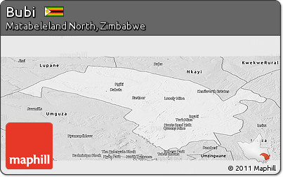 Silver Style Panoramic Map of Bubi
