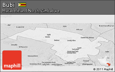 Silver Style Panoramic Map of Bubi