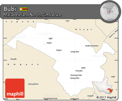 Classic Style Simple Map of Bubi
