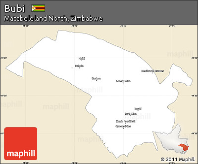 Classic Style Simple Map of Bubi, single color outside