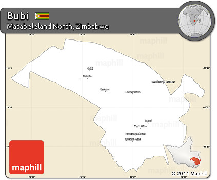 Classic Style Simple Map of Bubi, single color outside
