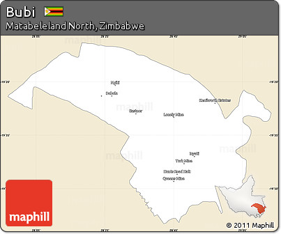 Classic Style Simple Map of Bubi, single color outside