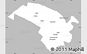 Gray Simple Map of Bubi, single color outside