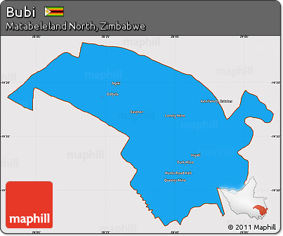 Political Simple Map of Bubi, cropped outside