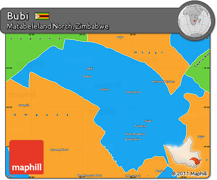 Political Simple Map of Bubi