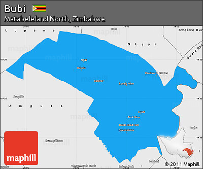 Political Simple Map of Bubi, single color outside, borders and labels