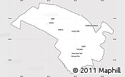 Silver Style Simple Map of Bubi, cropped outside
